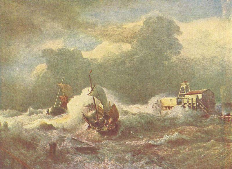 Andreas Achenbach Leuchtturm bei Ostende Norge oil painting art